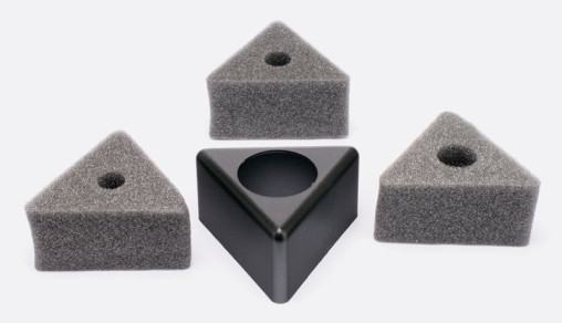 Mikrofon-Flag dreieckig, schwarz, unbedruckt